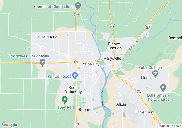 Google Map image for Yuba City, California